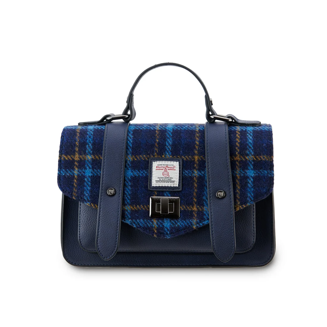 The Medium Satchel - Navy Tartan