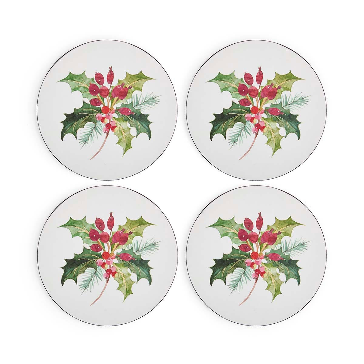 Botanic Garden Holly Round Coasters