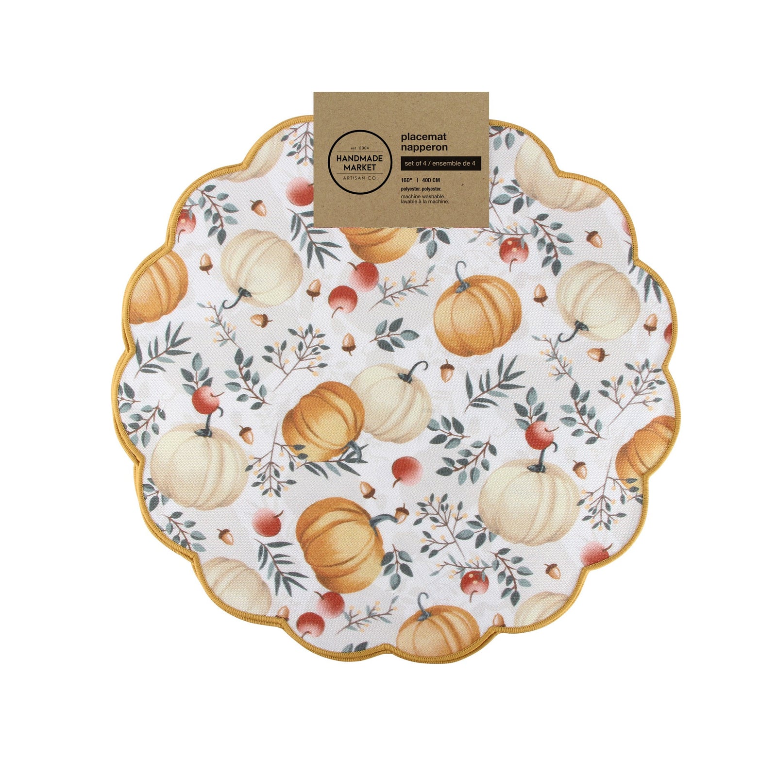 Set of 4 Pumpkin Placemats