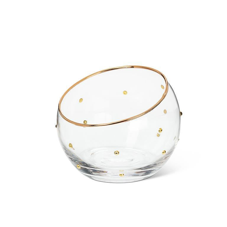Gold Angled Dotted Bowl