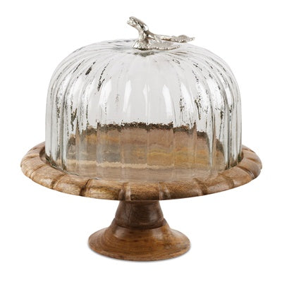 Harvest Pumpkin Cloche & Cake Pedestal