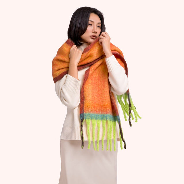 Aria Cosy Scarf - Tangerine Mix