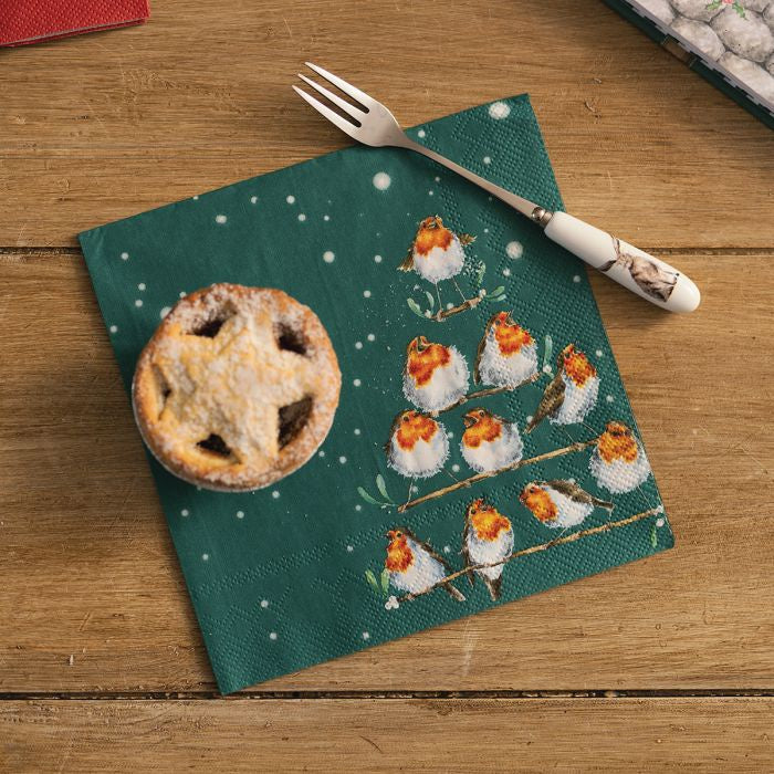 "Rockin' Robins" - Wrendale Christmas Napkins