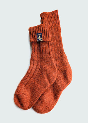 British Wool Boot Socks - Burnt Orange