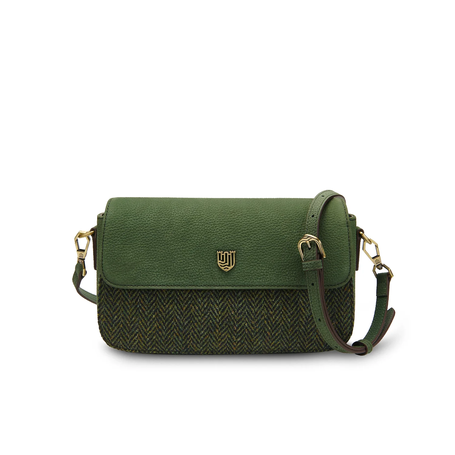 The Caithness Clutch - Dark Green Herringbone