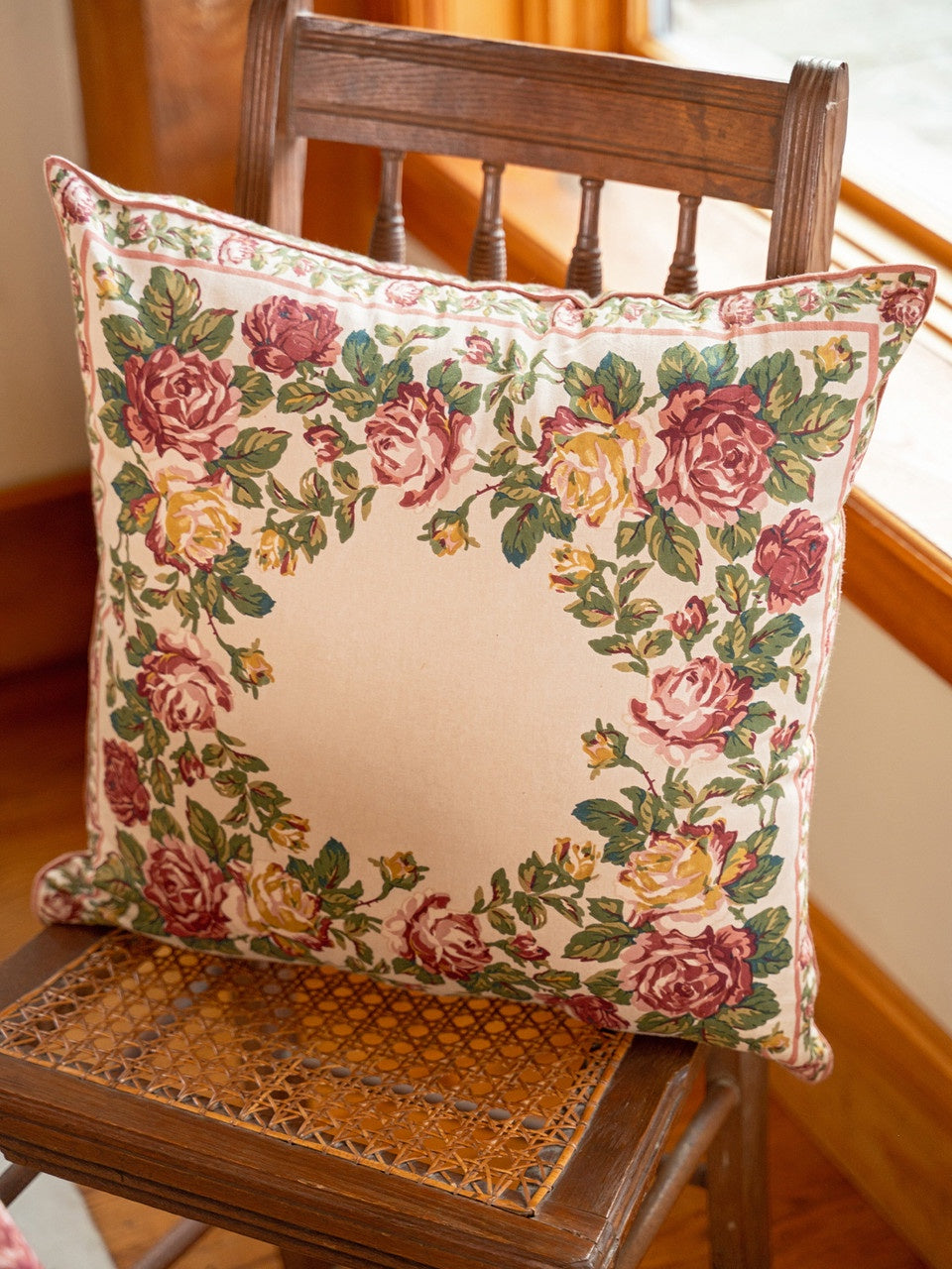 April Cornell Winter Rose Cushion Cover - Antique