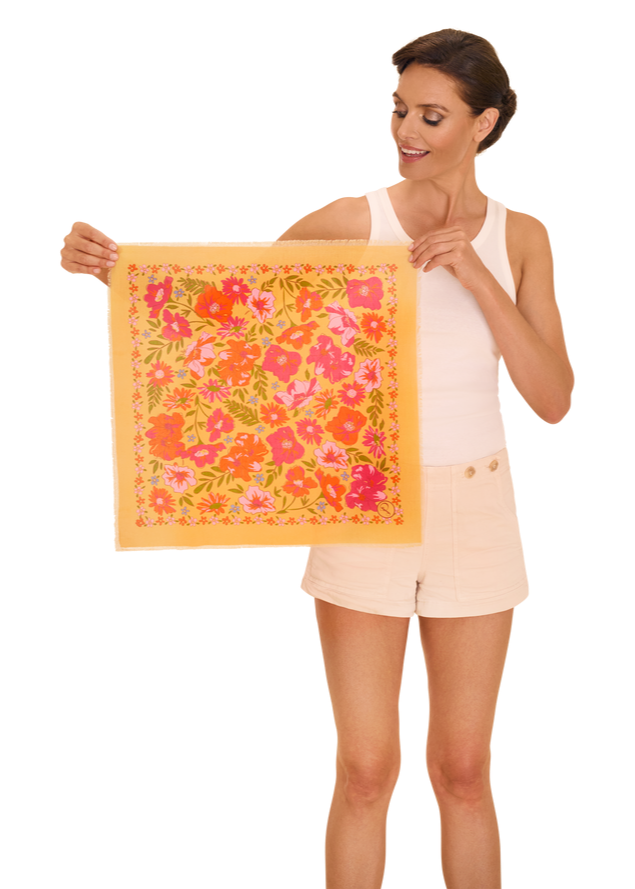 Cotton Bandana - Sketched Florals