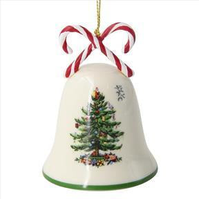 Spode Candy Cane Bell Ornament