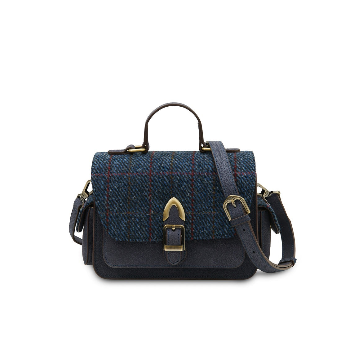 The Melrose Crossbody - Navy Overcheck - Genuine Leather