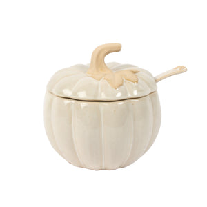 Covered Pumpkin Bowl with Spoon