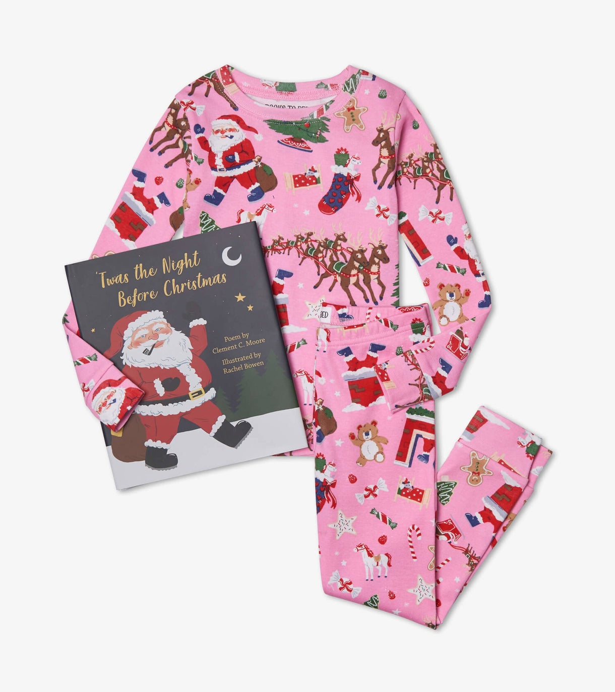 Twas the Night Before Christmas - Pink Pajama Set and Book