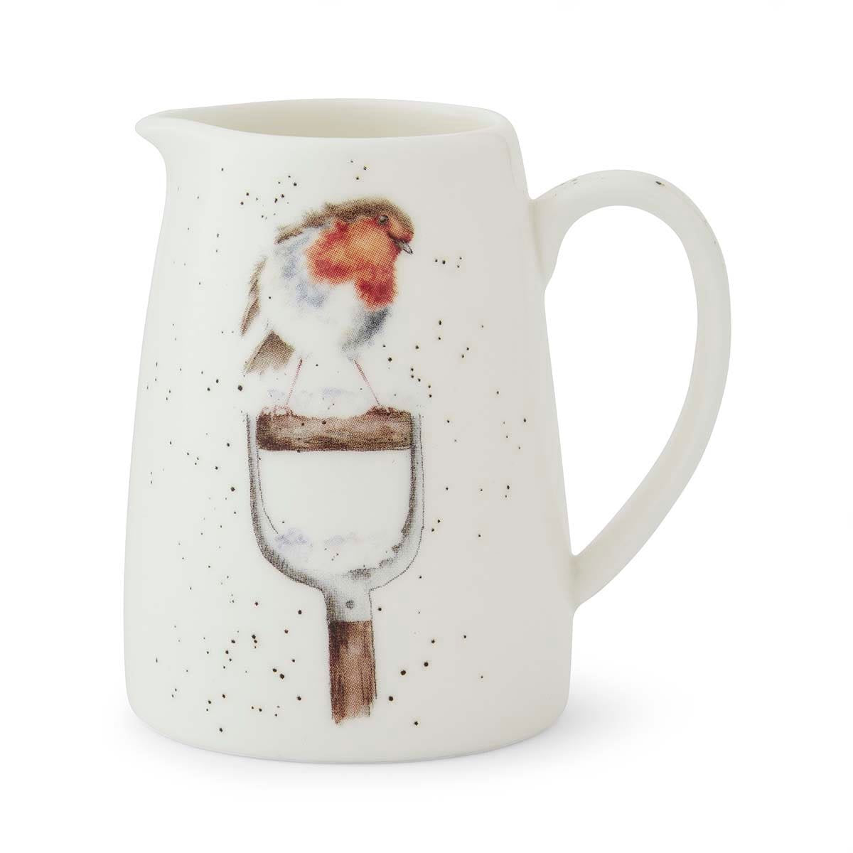 A Little Red Robin Posy Jug