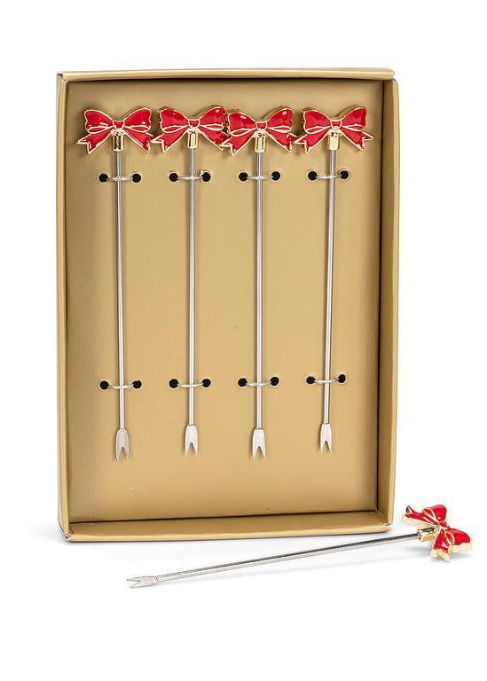 Red Bow Cocktail Pick