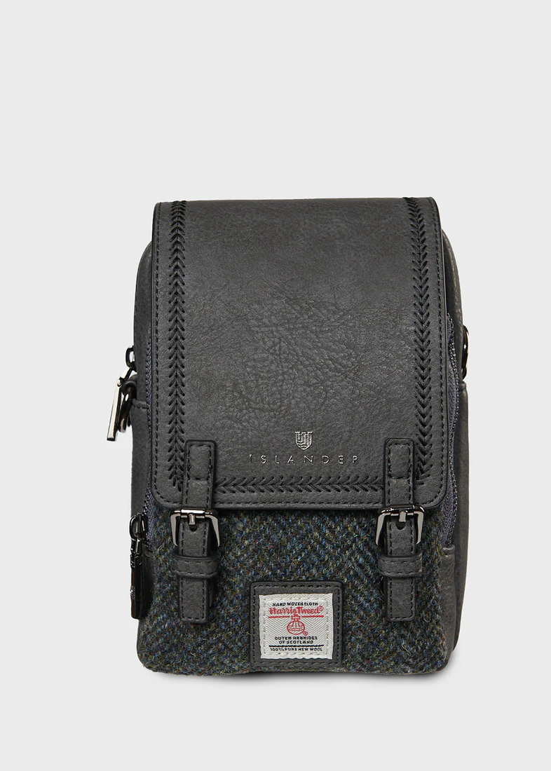 The Baby Jura Crossbody - Black & Grey Herringbone