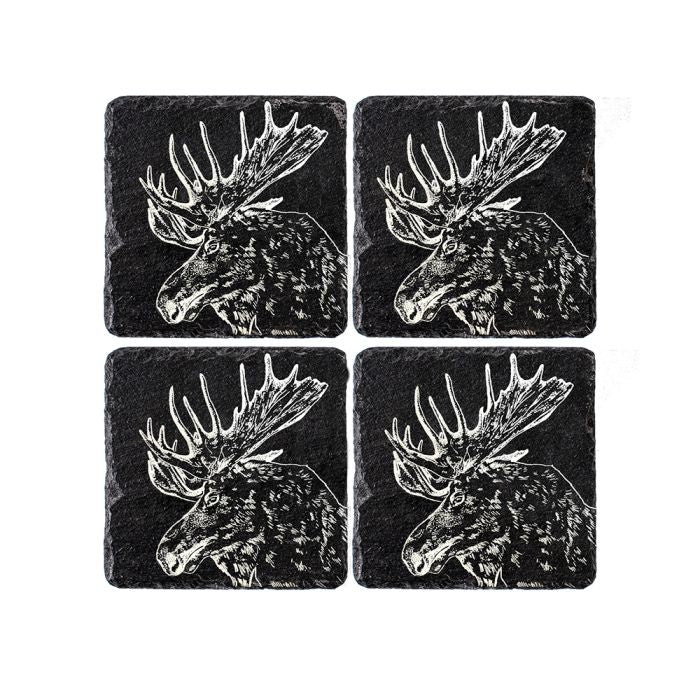 Slate Moose Coasters - Set of 4