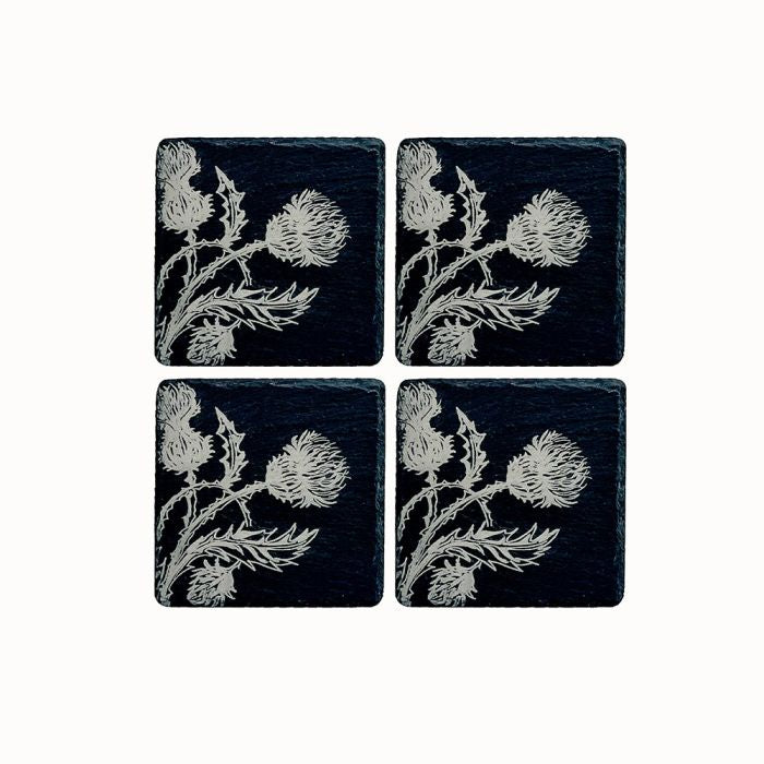 Slate Thistle Coasters - Set of 4