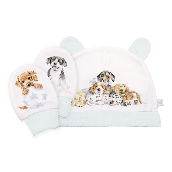 Little Paws Newborn Hat & Mitts Gift Set - Little Wren Collection by Wrendale
