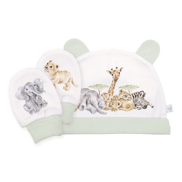 Little Savannah Newborn Hat & Mitt Gift Set - Little Wren Collection by Wrendale