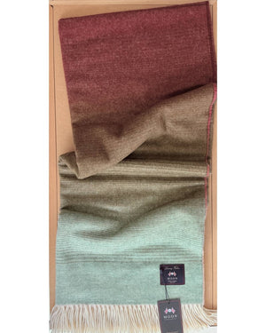 Merino Wool Blanket - Ombre Stripe (Pink & Khaki)