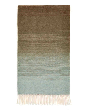 Merino Wool Blanket - Ombre Stripe (Pink & Khaki)
