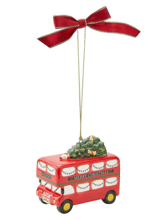 Spode "All Things British" Double Decker Bus Ornament
