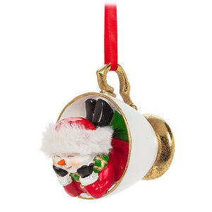 White Teacup Ornament