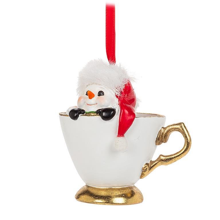 White Teacup Ornament