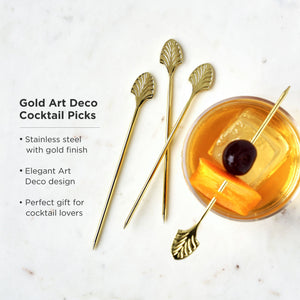 Gold Art Deco Cocktail Picks