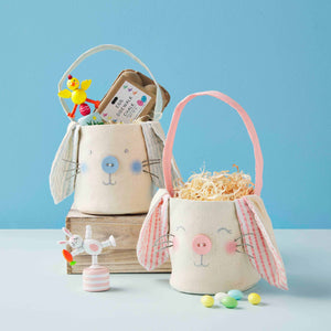 Pink Canvas Bunny Basket