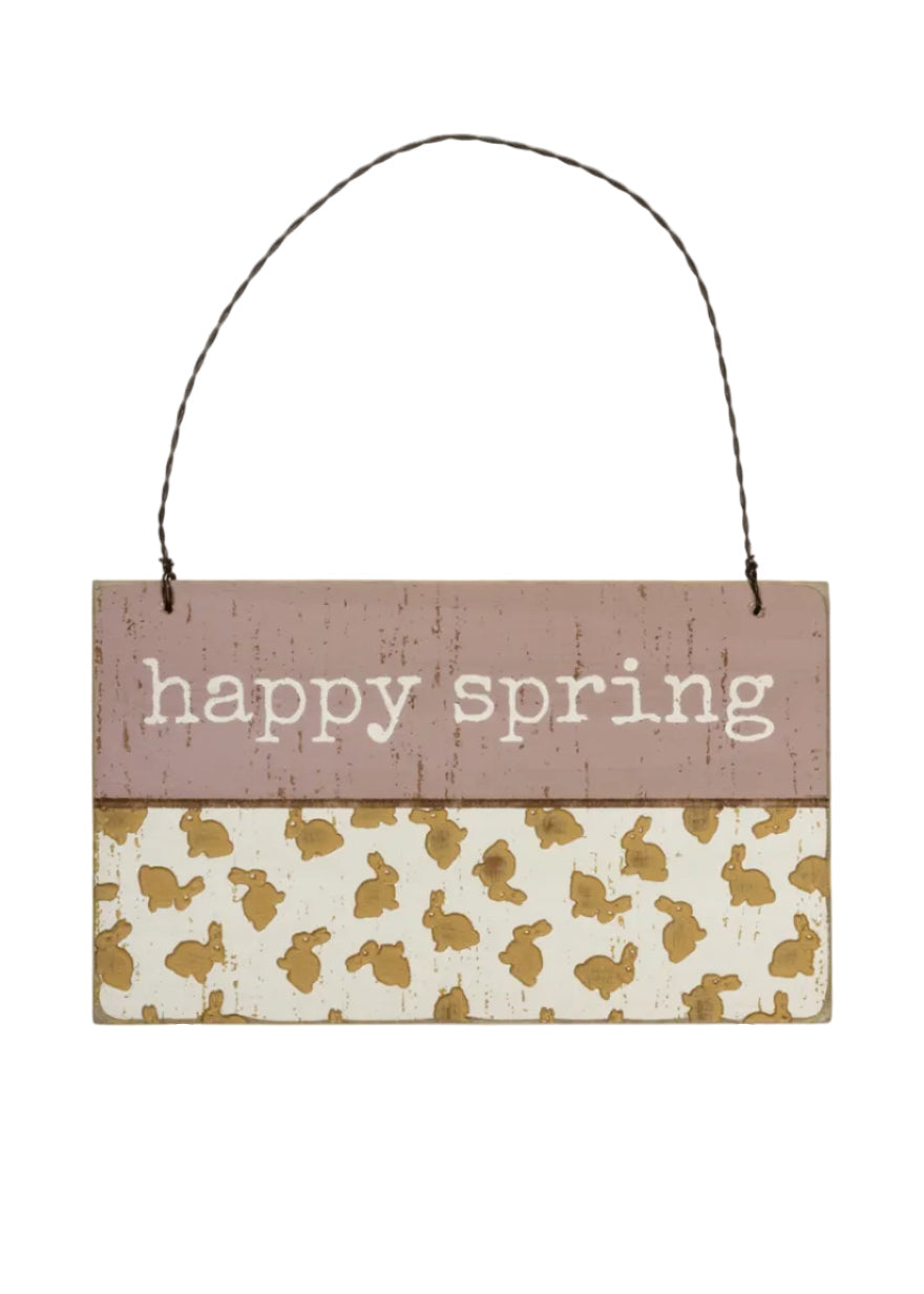 Happy Spring Wooden Ornament