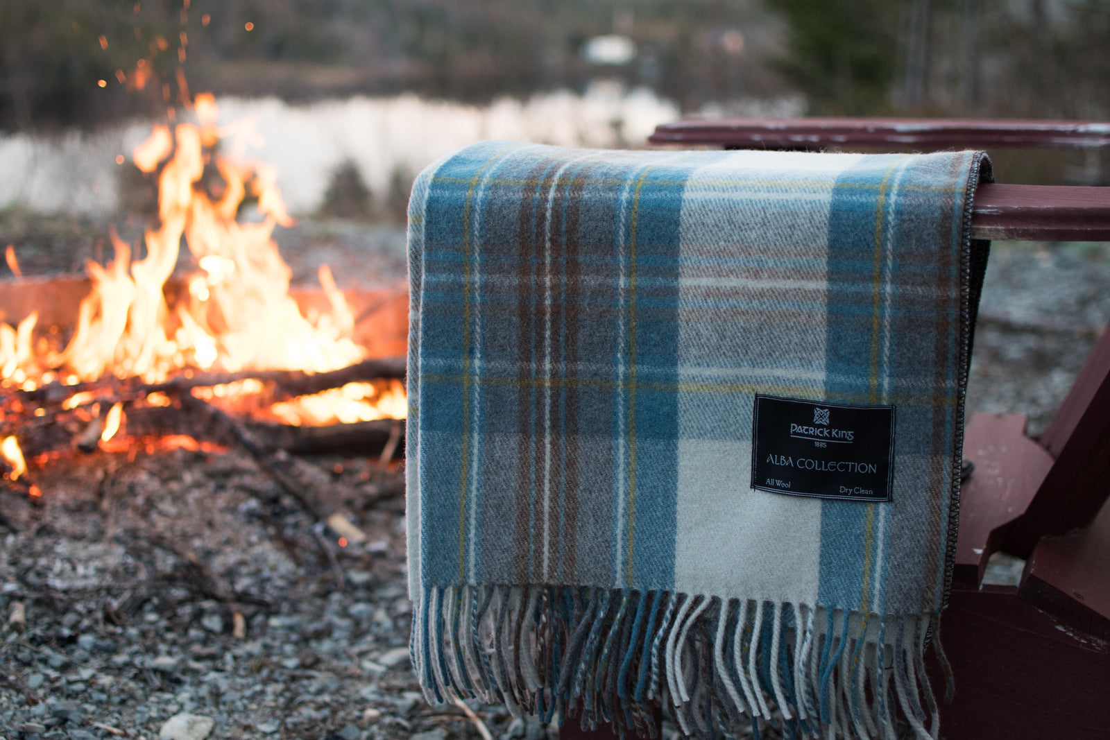 Muted Stewart Blue - Merino Wool Tartan Blanket