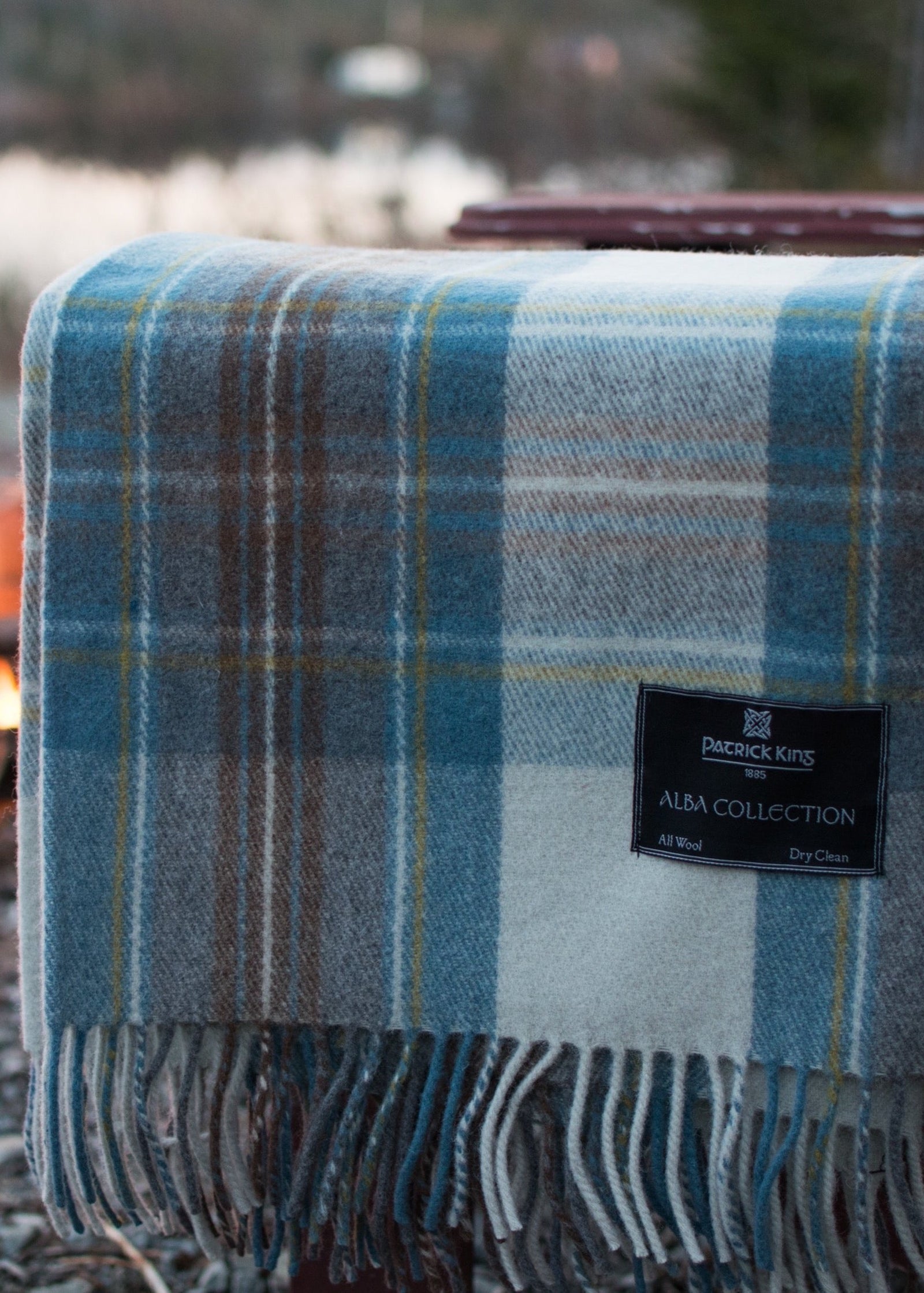 Muted Stewart Blue - Merino Wool Tartan Blanket