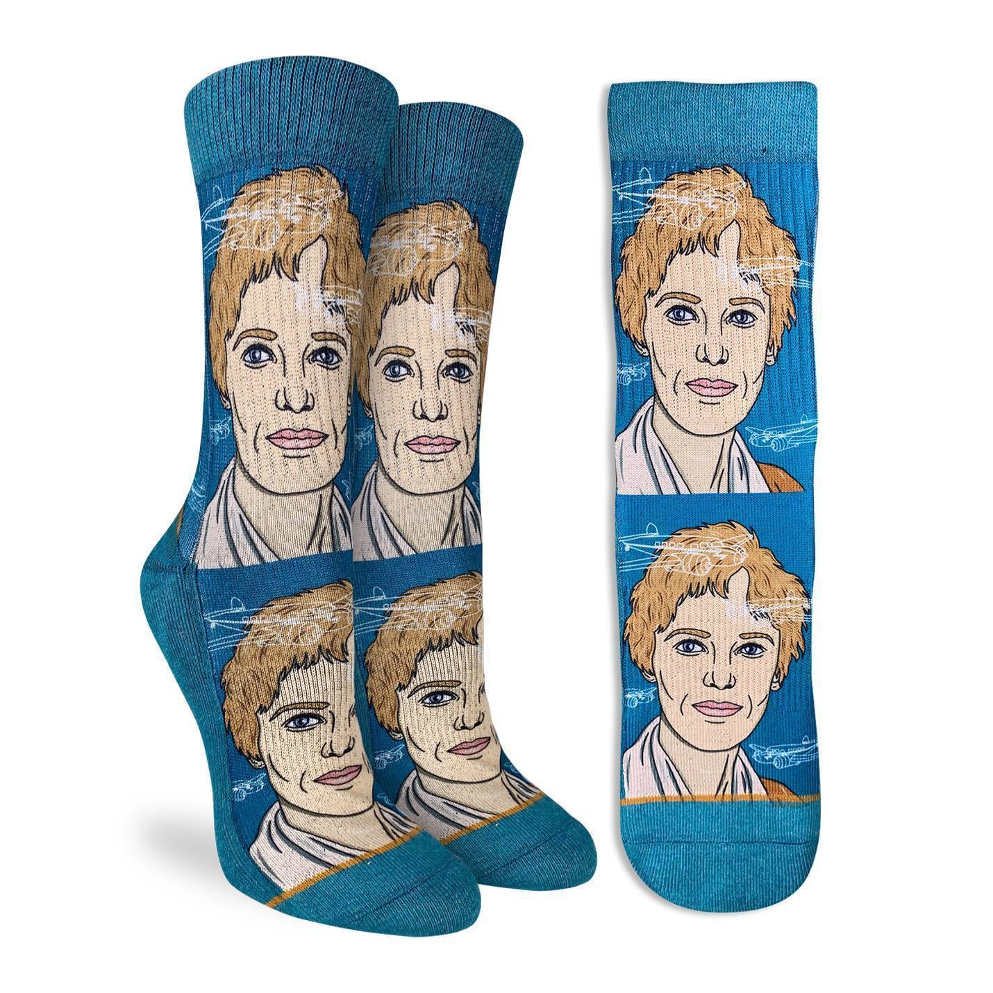 Amelia Earhart Portrait Socks (Size 5-9)
