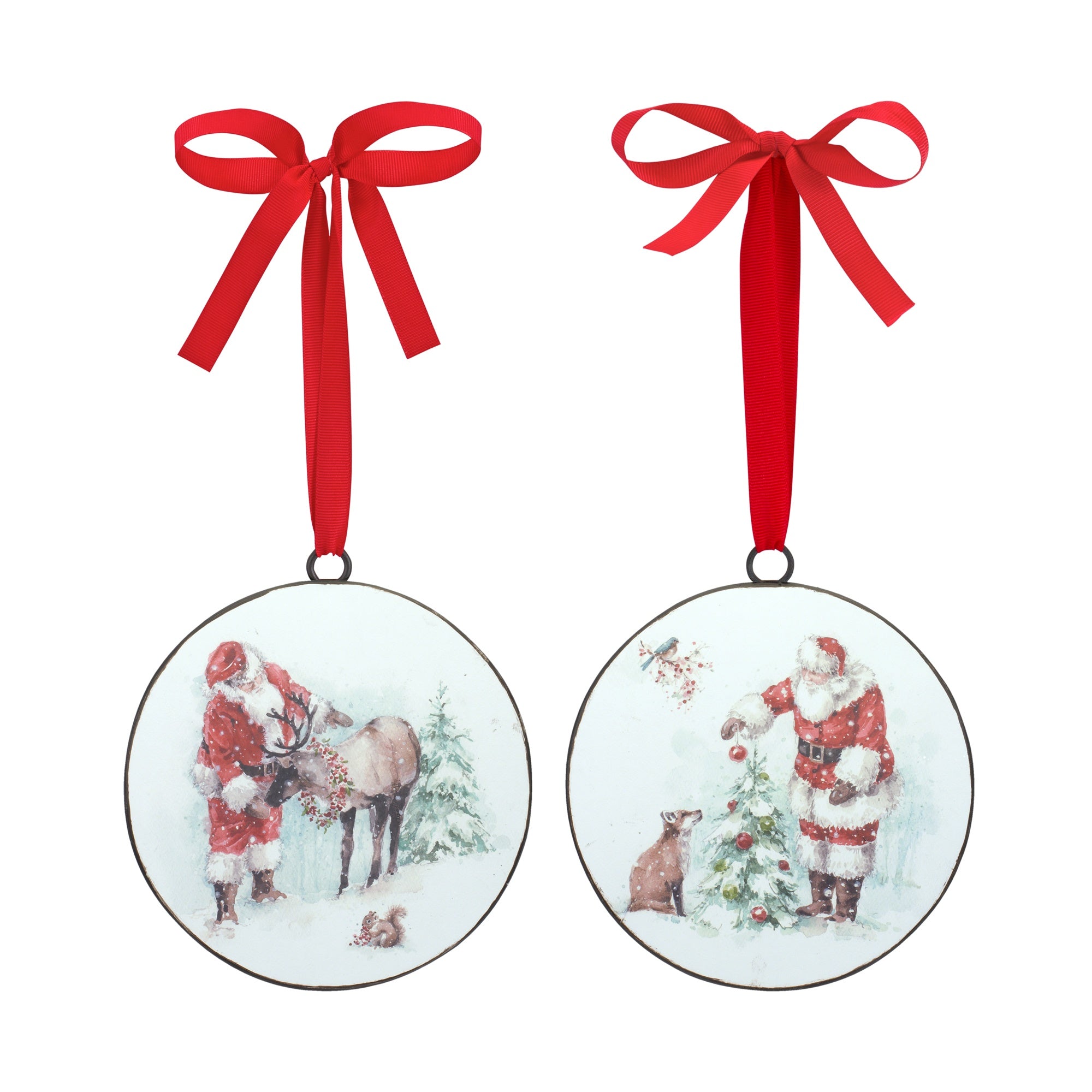 'An Elegant Woodland Christmas' Disc Ornaments