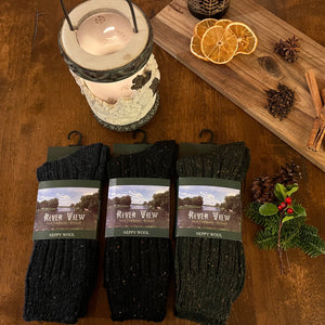 Mens Neppy Wool Socks - Green