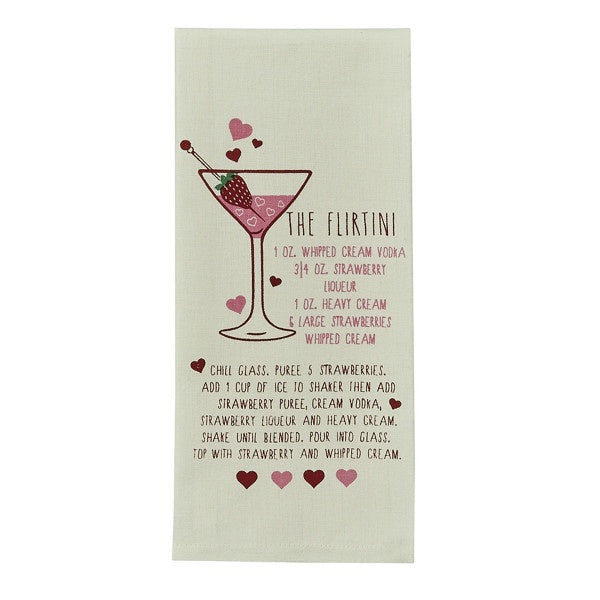 The Flirtini  Cocktail Tea Towel