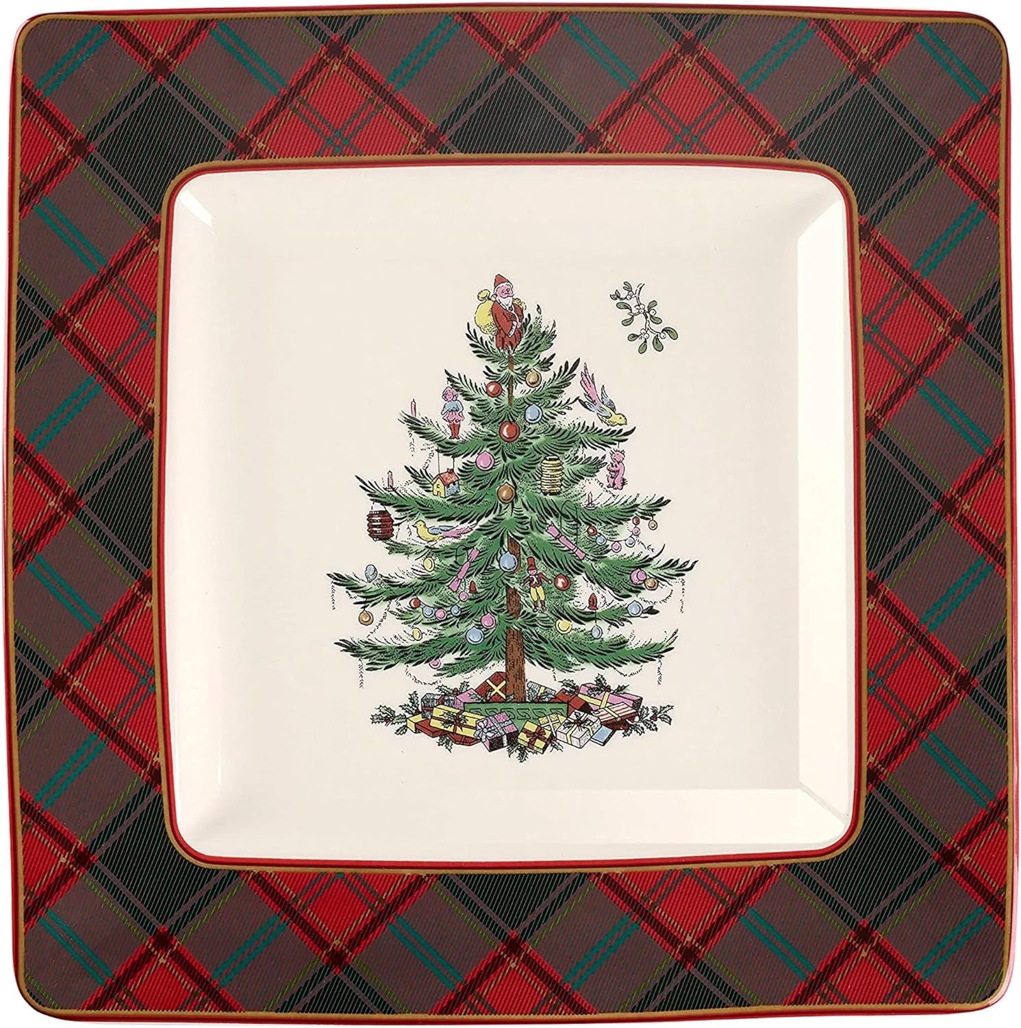 Spode Holiday Tartan & Tree Platter