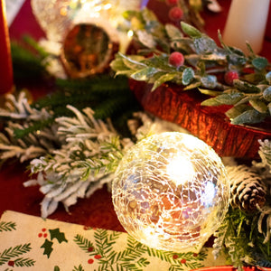 Shimmering Ball Ornaments - LED String of Lights