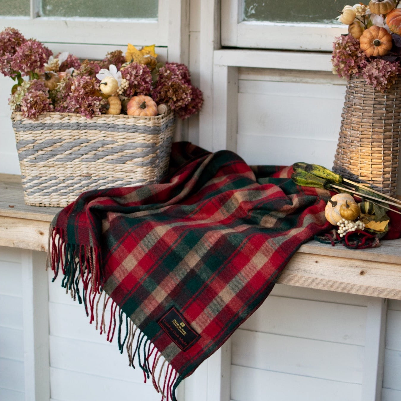 Dark Canadian Maple - Merino Wool Tartan Blanket