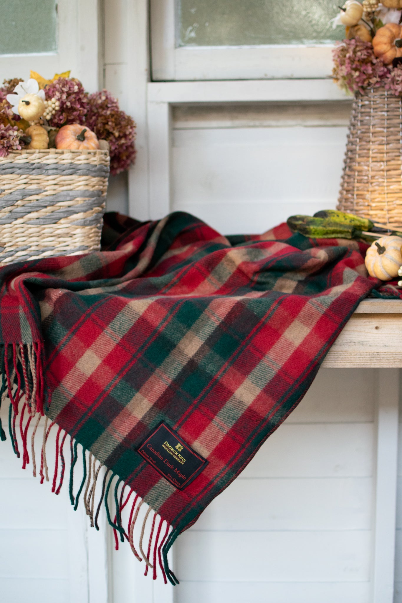 Dark Canadian Maple - Merino Wool Tartan Blanket
