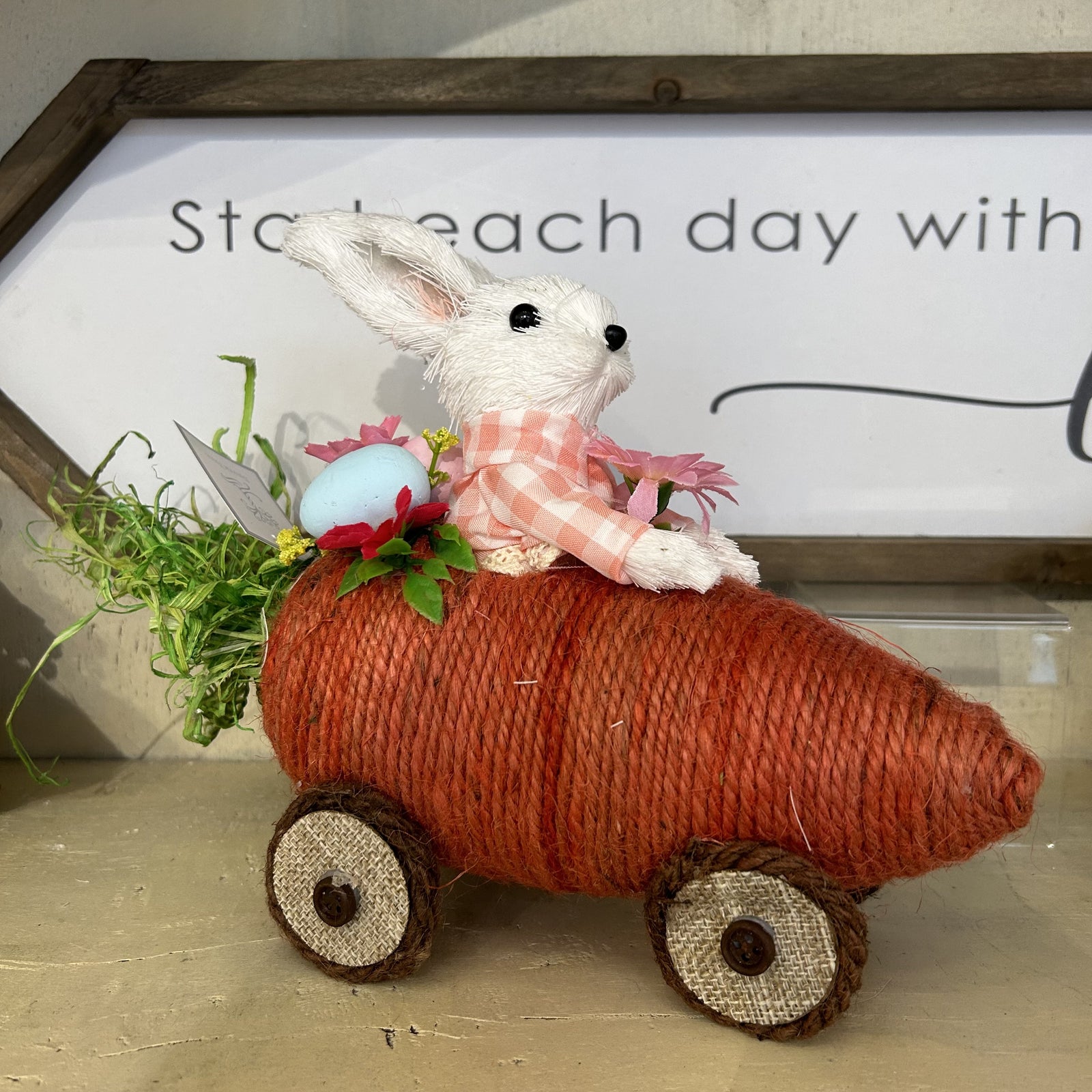 Bunny in Carrot Car - 12"