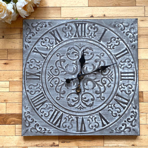 Antiqued Ceiling Tile Style Clock