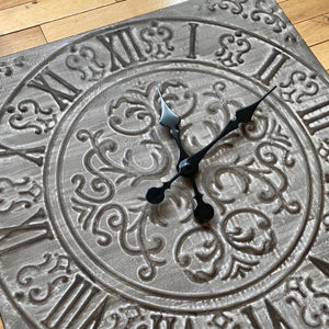 Antiqued Ceiling Tile Style Clock