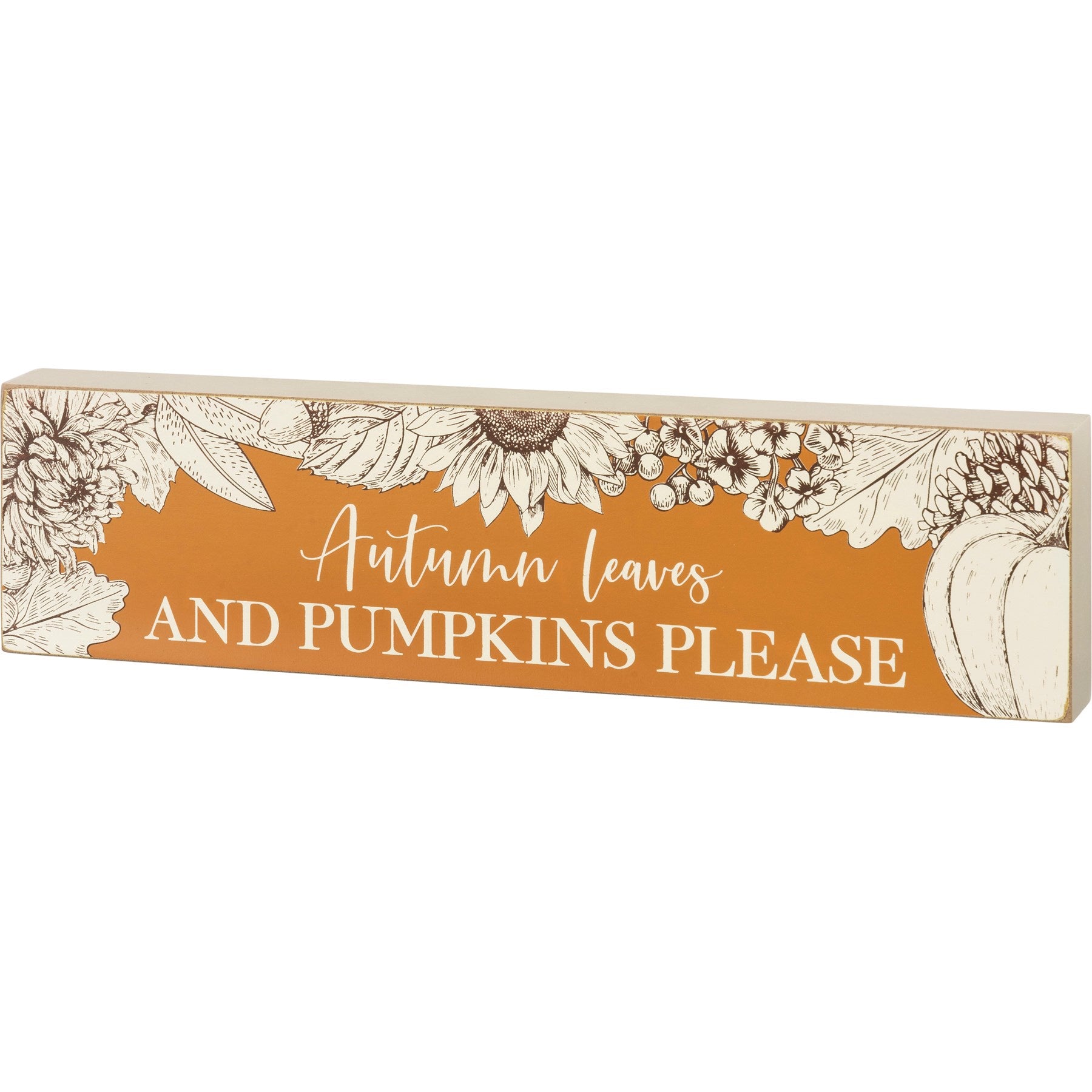 Autumn Leaves Block Sign