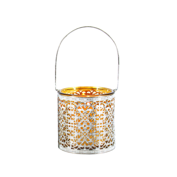 Yellow Glass Candle Holder