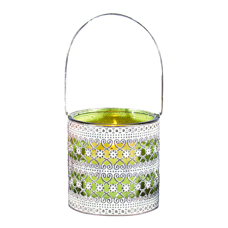 Green Glass Candle Holder