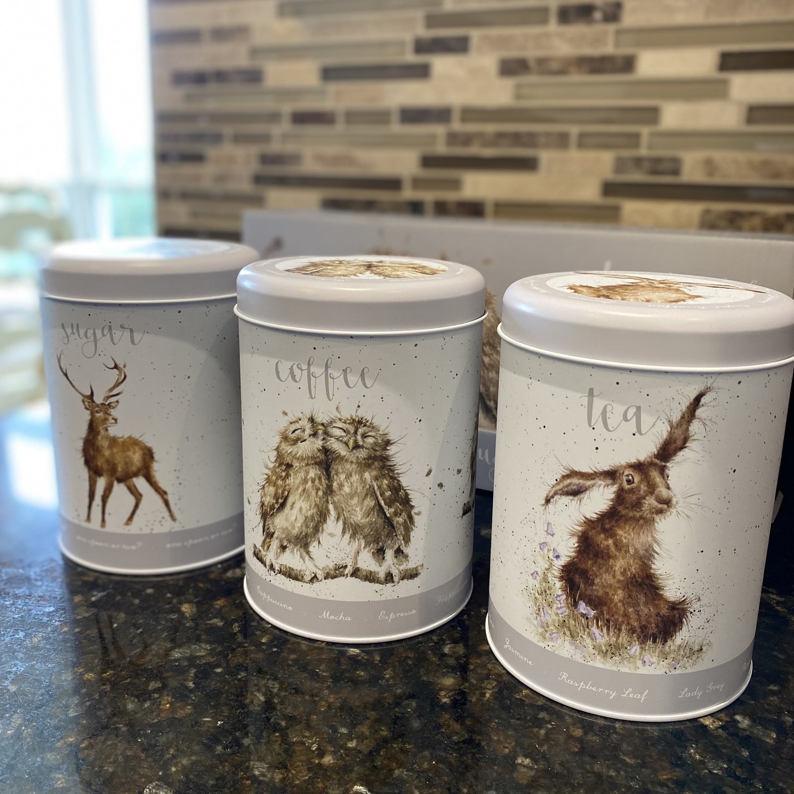 Wrendale Canisters Grey - Tea, Coffee & Sugar Set