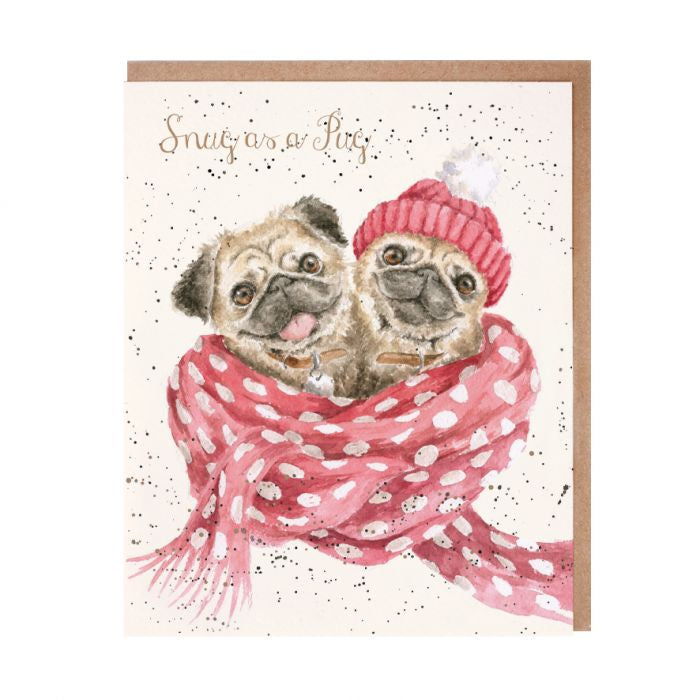 ‘Snug as a Pug’ - Wrendale Christmas Card