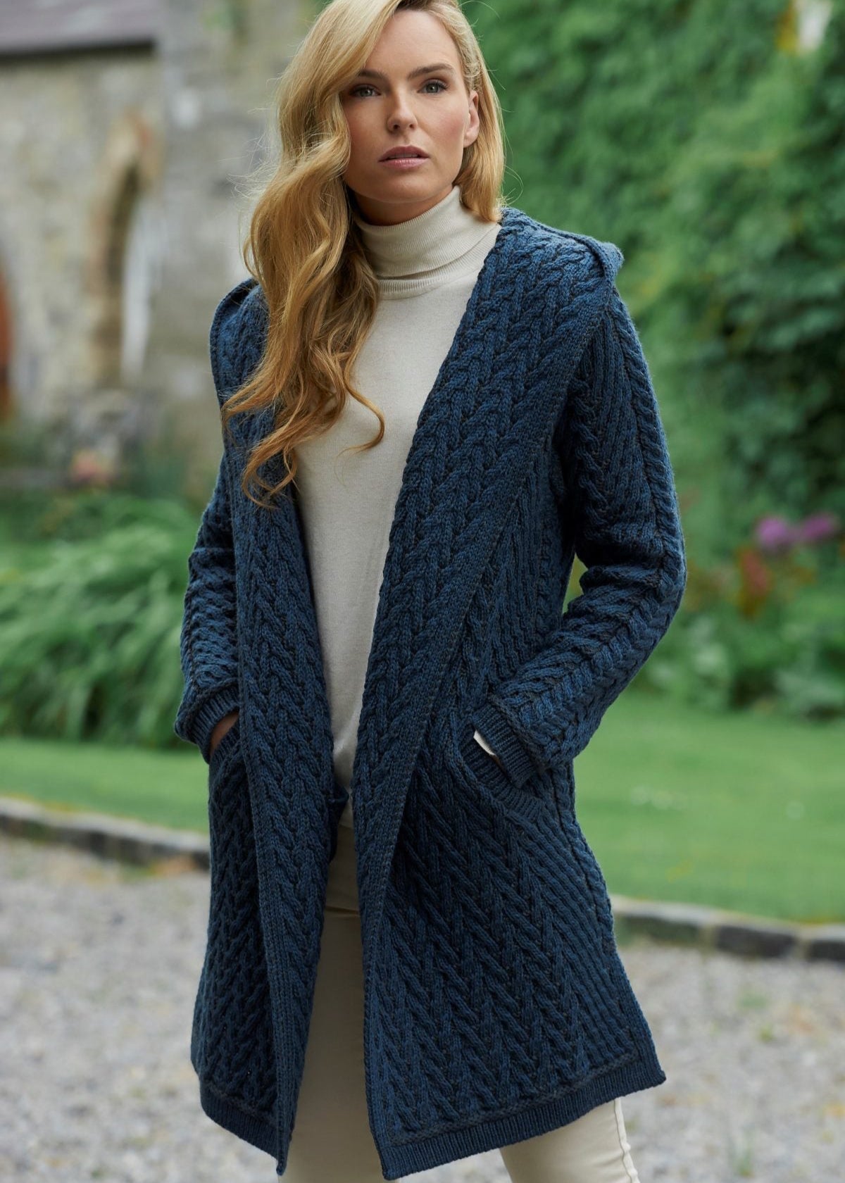 Mayo County Herringbone Hooded Shawl