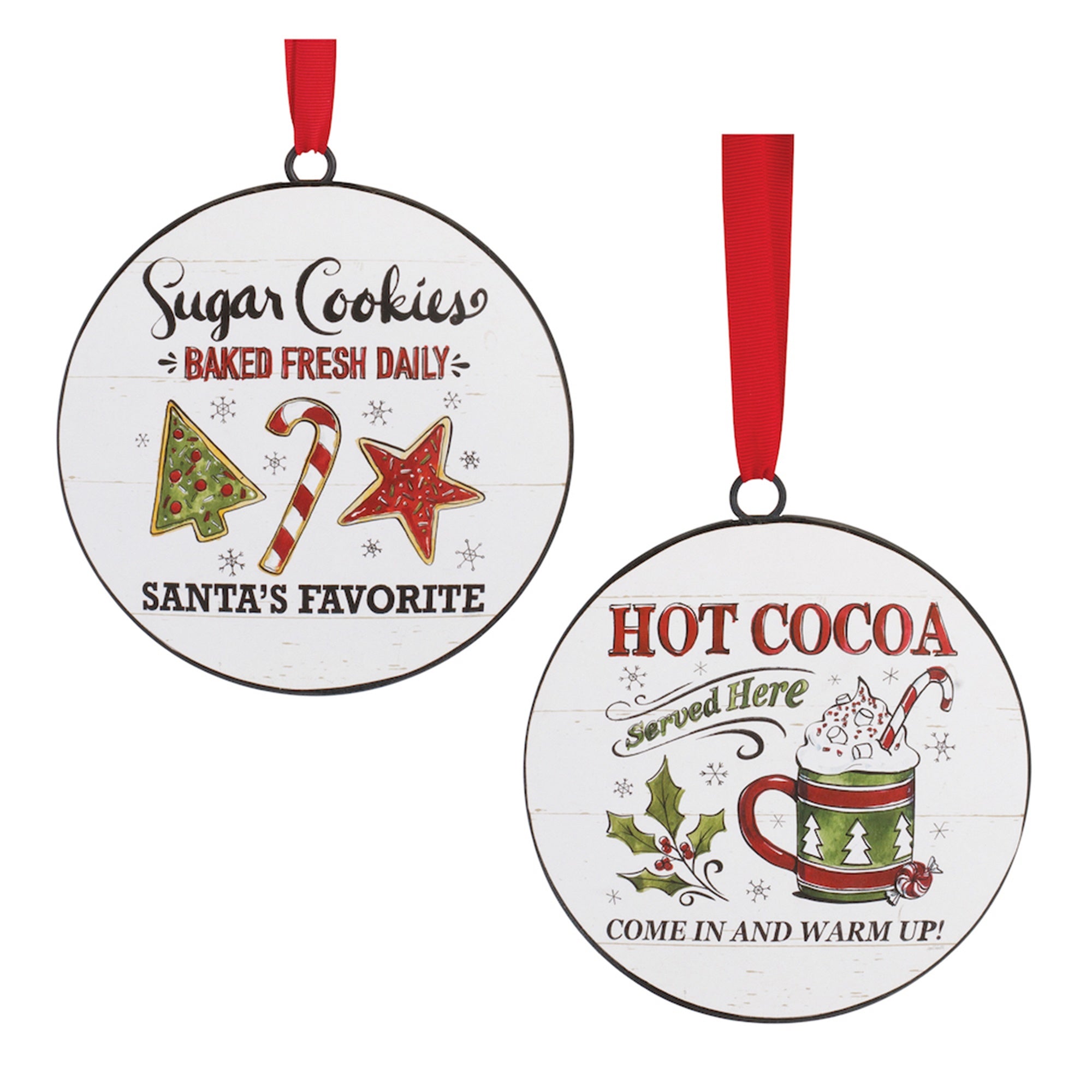 Cocoa and Cookies Disc Ornaments